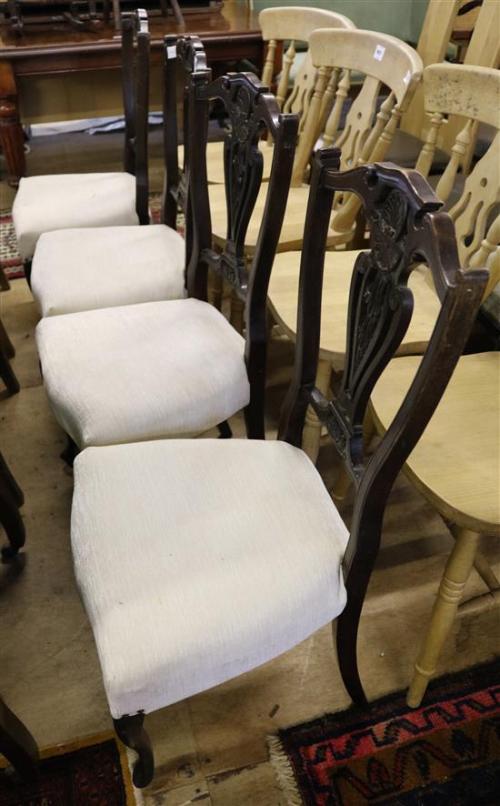 Set 4 late Victorian dining chairs